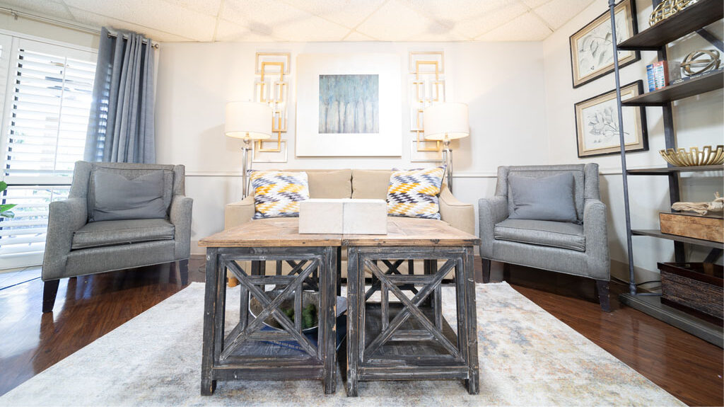 The interior of a common area at Beebe Retirement Center, a skilled nursing facility